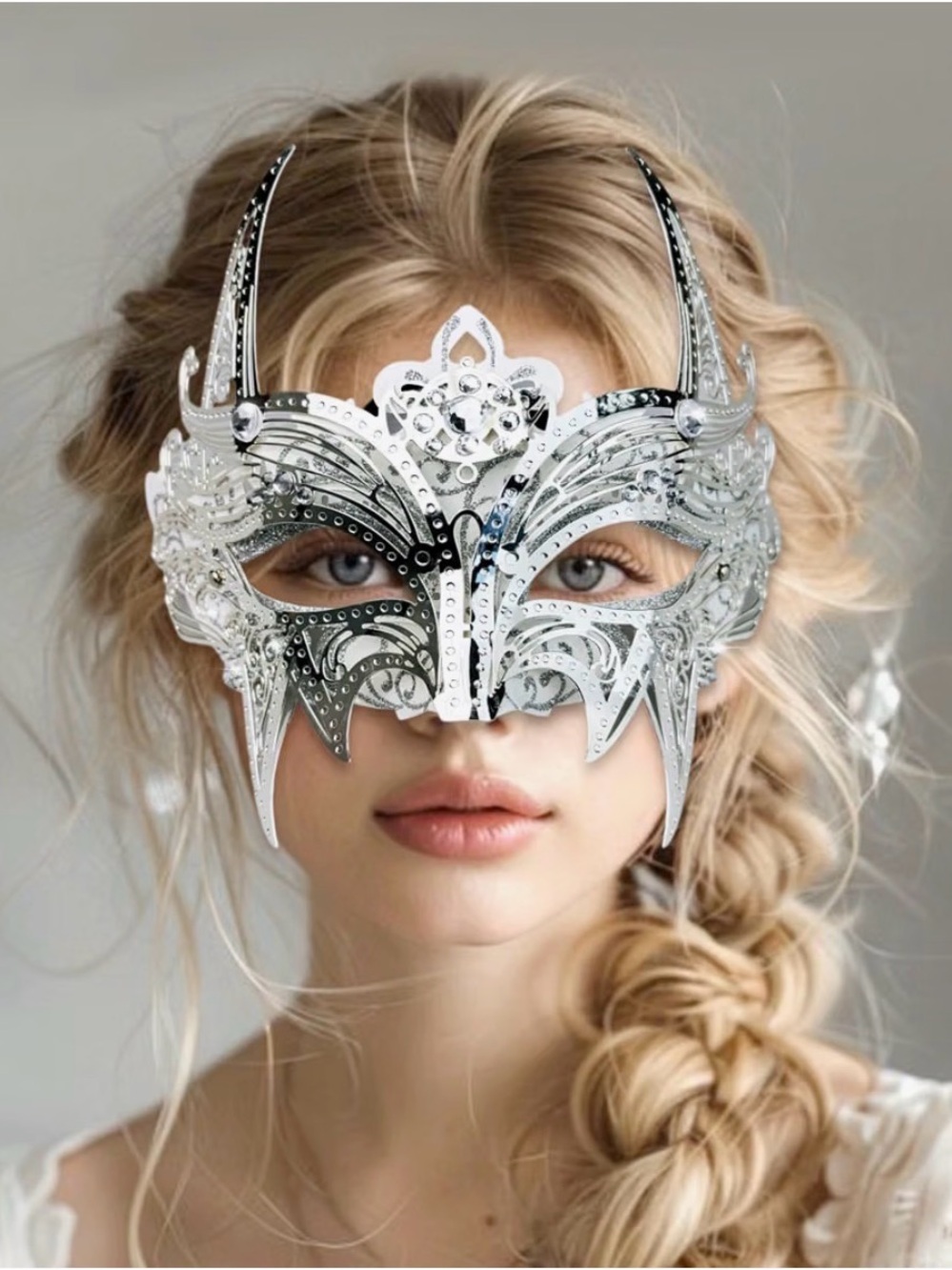NWT Sparkling Swarovski Crystal Rhinestone Mask Halloween Costume Mardi Gras